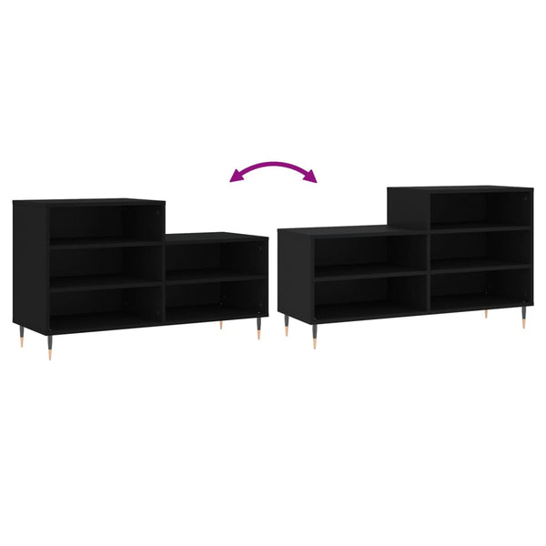 Schwarzer Schuhschrank Ciobanel 102x36x60cm (Holz)