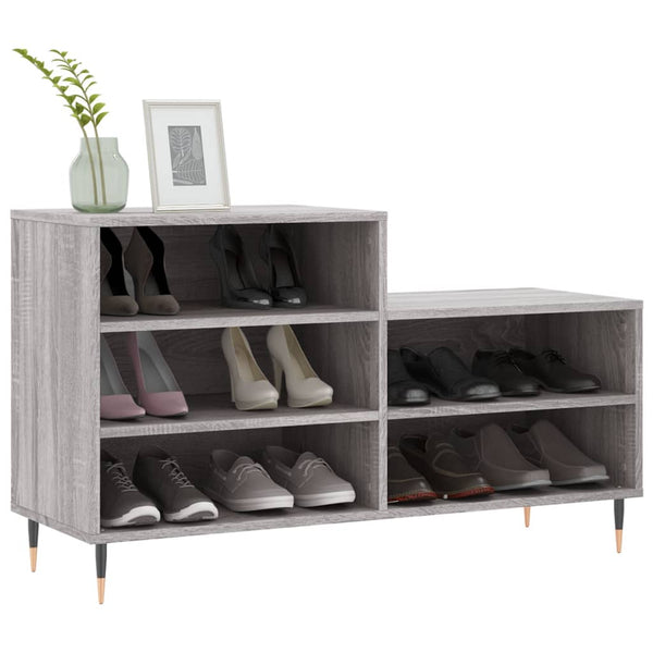 Grauer Schuhschrank Ciobanel 102x36x60cm (Holz)