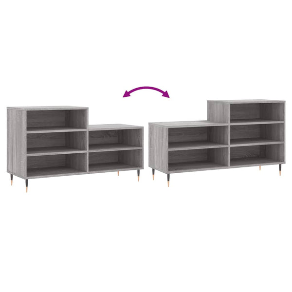 Grauer Schuhschrank Ciobanel 102x36x60cm (Holz)