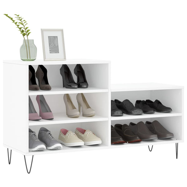 Weißer Schuhschrank Floarea 102x36x60cm (Holz)