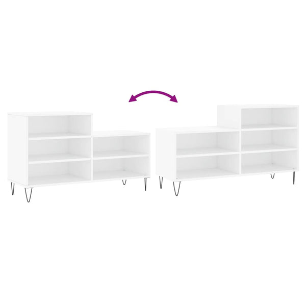 Weißer Schuhschrank Floarea 102x36x60cm (Holz)