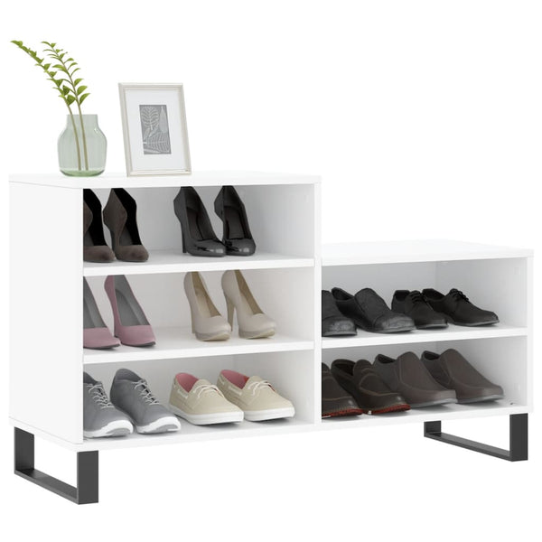 Weißer Schuhschrank Paler 102x36x60cm (Holz)