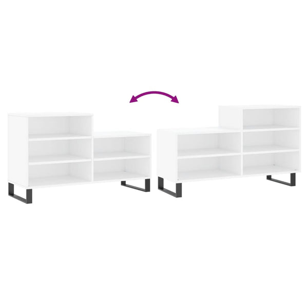 Weißer Schuhschrank Paler 102x36x60cm (Holz)