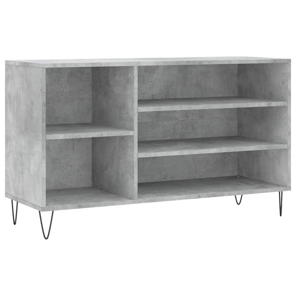Schuhschrank Badinita aus Beton-Grau 102x36x60cm (Holz)