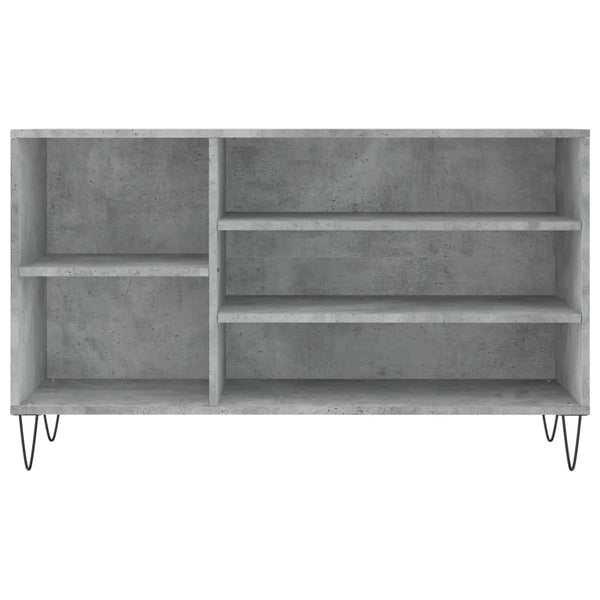 Schuhschrank Badinita aus Beton-Grau 102x36x60cm (Holz)