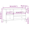 Schuhschrank Badinita aus Beton-Grau 102x36x60cm (Holz)