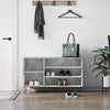 Schuhschrank Badinita aus Beton-Grau 102x36x60cm (Holz)