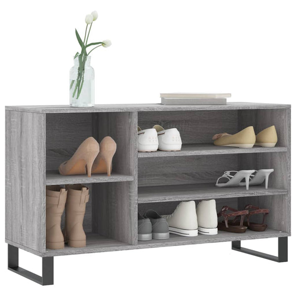 Grauer Schuhschrank Waldraut 102x36x60cm (Holz)
