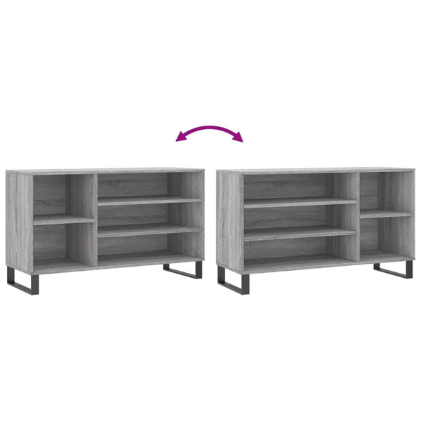 Grauer Schuhschrank Waldraut 102x36x60cm (Holz)