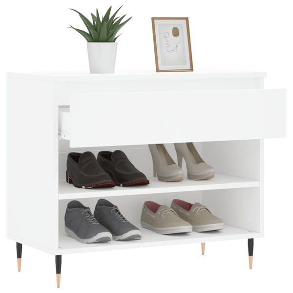 Weißer Schuhschrank Selciuc 70x36x60cm (Holz)