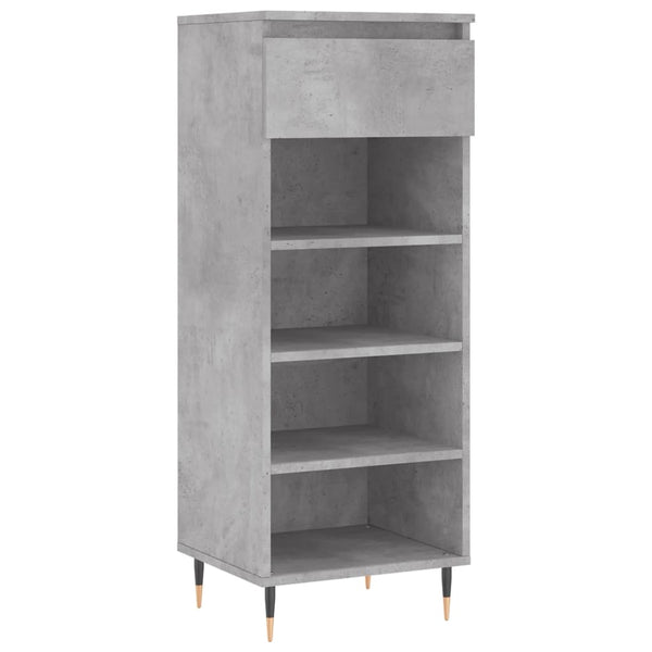 Betongrauer Schuhschrank Pincu 40x36x105cm (Holz)