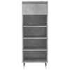 Betongrauer Schuhschrank Pincu 40x36x105cm (Holz)