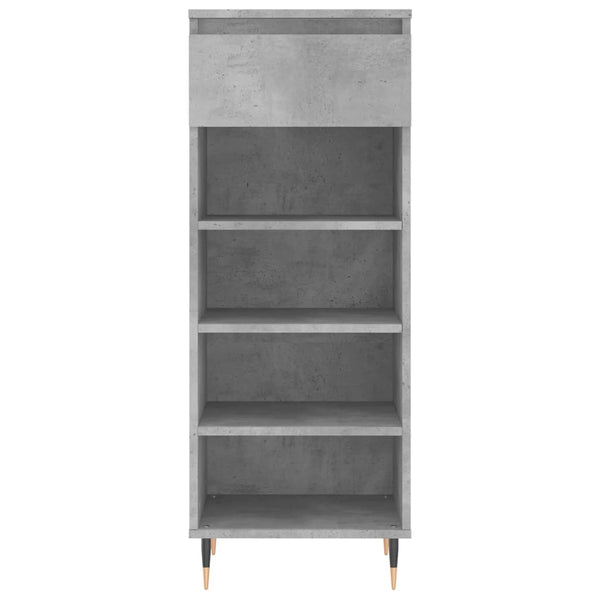 Betongrauer Schuhschrank Pincu 40x36x105cm (Holz)