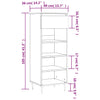 Betongrauer Schuhschrank Pincu 40x36x105cm (Holz)