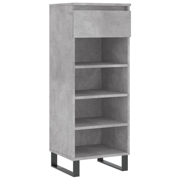 Betongrauer Schuhschrank Peana 40x36x105cm (Holz)