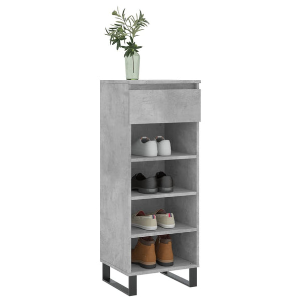 Betongrauer Schuhschrank Peana 40x36x105cm (Holz)