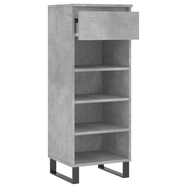Betongrauer Schuhschrank Peana 40x36x105cm (Holz)