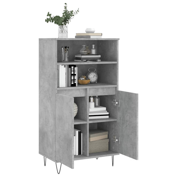 Betongrauer Schrank Lenenia 60x36x110cm (Holz)