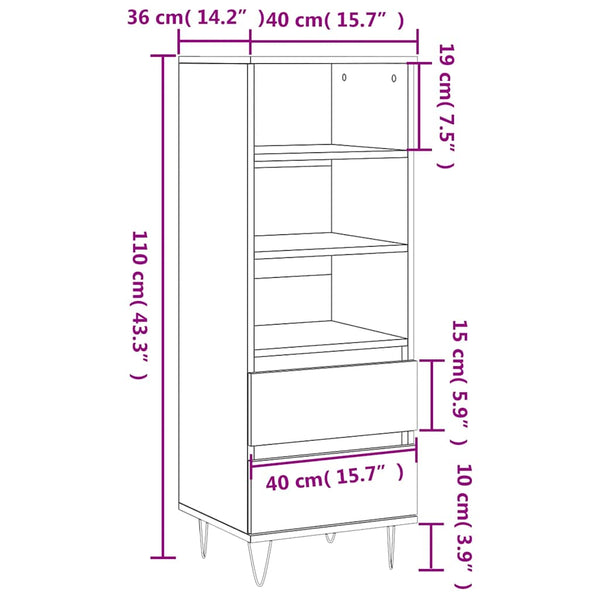 Räuchereichenschrank Anatoly 40x36x110cm (Holz)