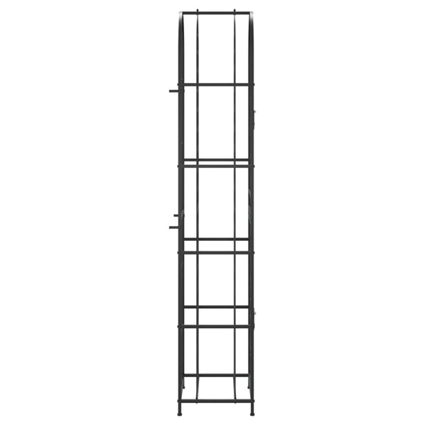 Schwarzes Weinflaschenregal Fallah 45x36x200cm (73 Flaschen Schmiedeeisen)