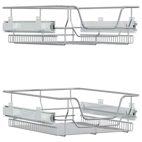 Suna Teleskopregalkörbe 45 cm Silber (2 Stück)