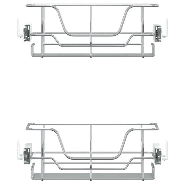Suna Teleskopregalkörbe 45 cm Silber (2 Stück)