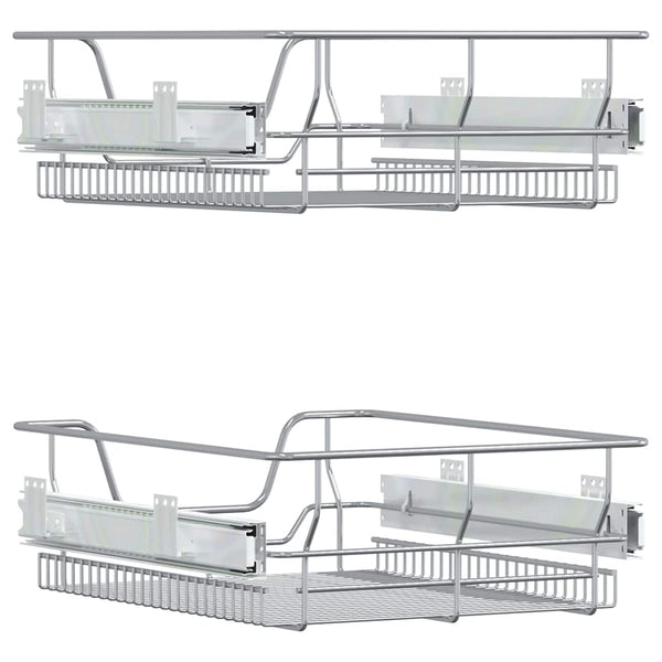Suna Teleskopregalkörbe 45 cm Silber (2 Stück)