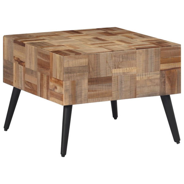 Grauer Couchtisch Eliada 55x55x40cm (recyceltes Vollteakholz)