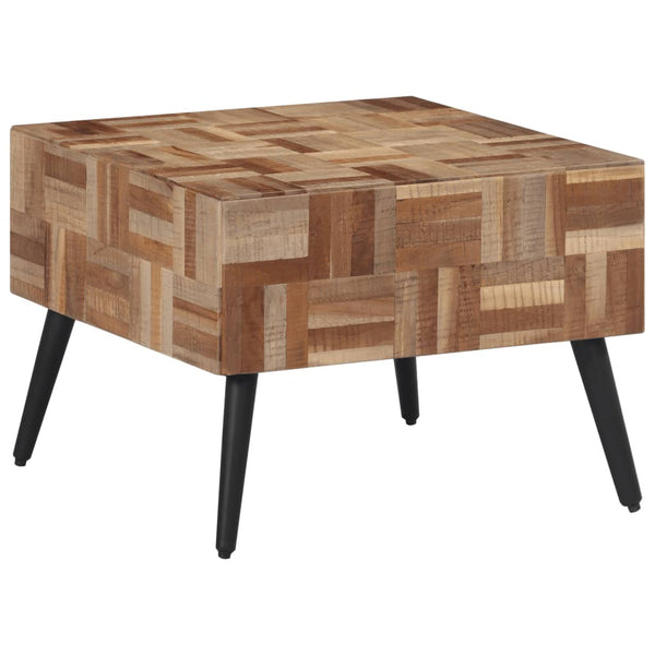 Grauer Couchtisch Eliada 55x55x40cm (recyceltes Vollteakholz)