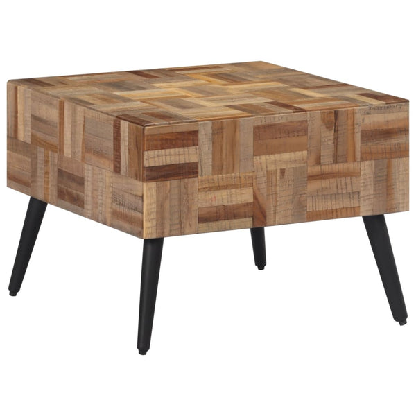 Grauer Couchtisch Eliada 55x55x40cm (recyceltes Vollteakholz)