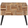 Grauer Couchtisch Eliada 55x55x40cm (recyceltes Vollteakholz)