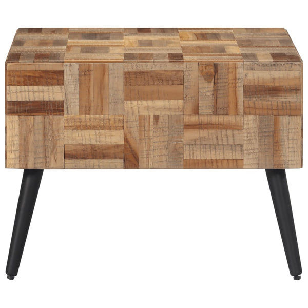 Grauer Couchtisch Eliada 55x55x40cm (recyceltes Vollteakholz)