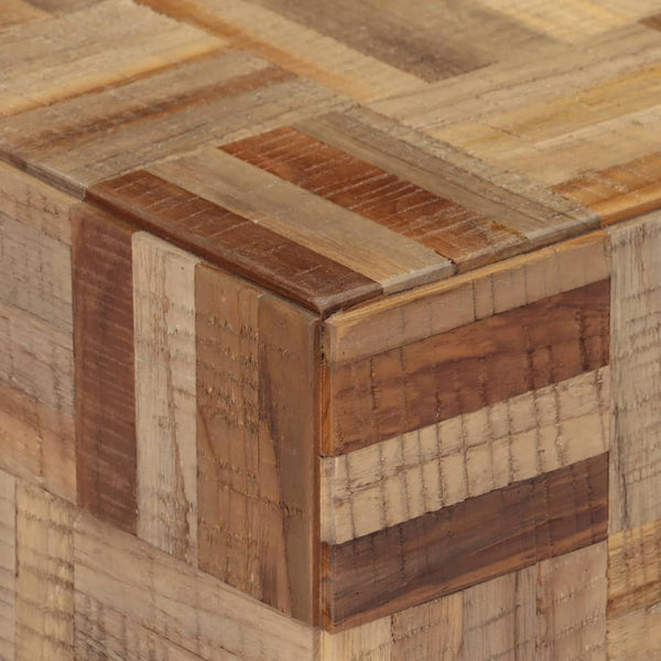 Grauer Couchtisch Eliada 55x55x40cm (recyceltes Vollteakholz)