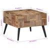 Grauer Couchtisch Eliada 55x55x40cm (recyceltes Vollteakholz)