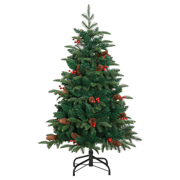 Künstlicher Weihnachtsbaum mit Scharnieren, Tannenzapfen und Beeren Myama 150cm