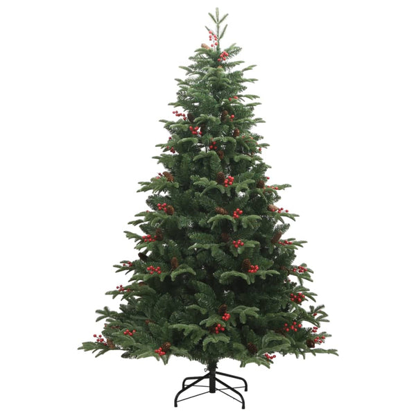 Künstlicher Weihnachtsbaum mit Scharnieren, Tannenzapfen und Beeren Myama 210cm