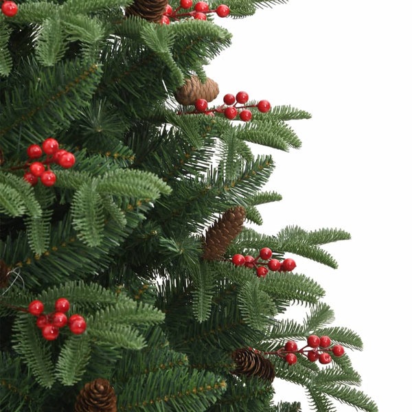 Künstlicher Weihnachtsbaum mit Scharnieren, Tannenzapfen und Beeren Myama 210cm