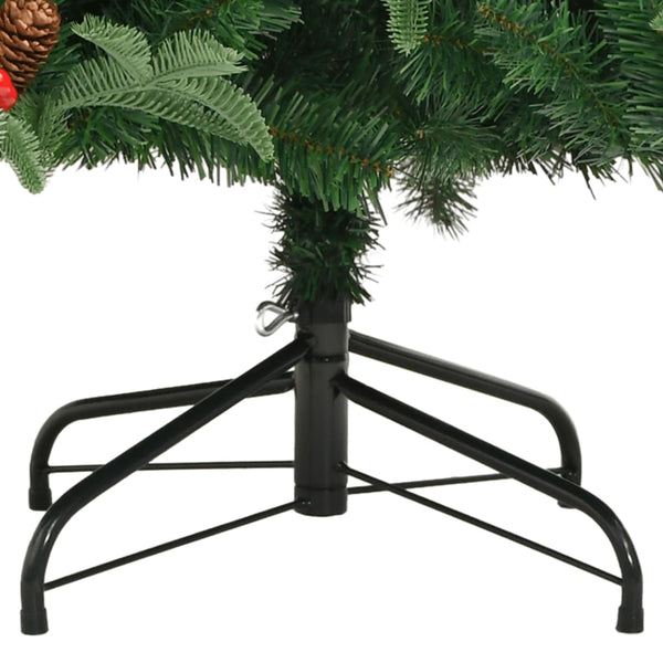 Künstlicher Weihnachtsbaum mit Scharnieren, Tannenzapfen und Beeren Myama 210cm