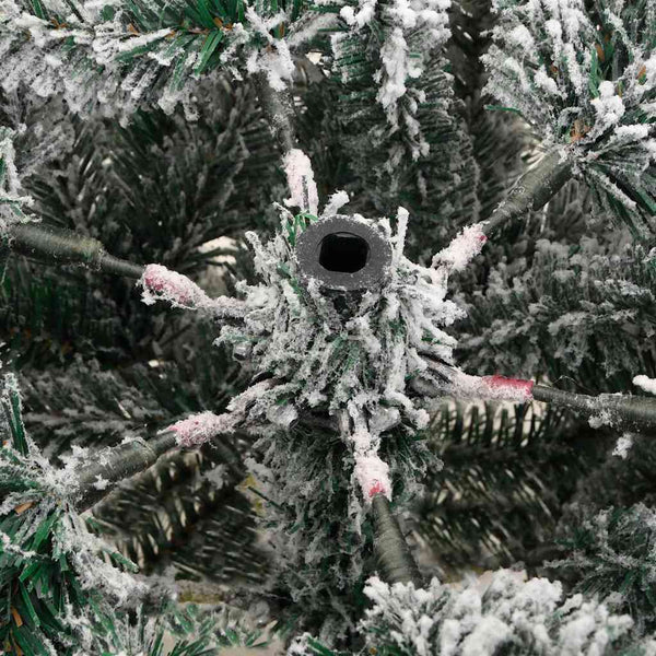 Künstlicher Weihnachtsbaum Gestina 180cm mit Scharnieren und Kunstschnee