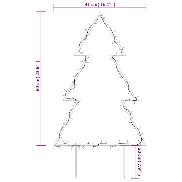 60cm Weihnachtsbaum mit Beleuchtung Jelco (80 LED-Lichter mit Erdspieß)