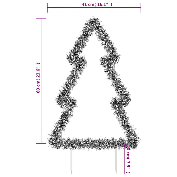 Jelco 60cm Weihnachtsbaum-Leuchtdekoration (80 LED-Lichter mit Erdspießen)