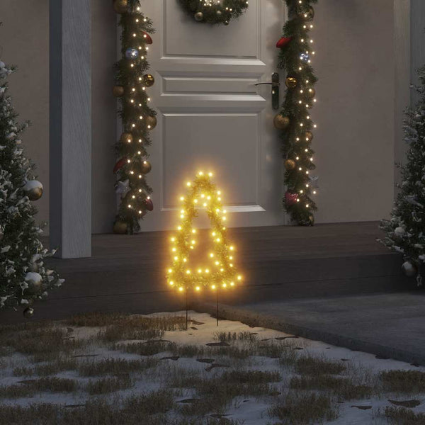 Jelco Weihnachtsbaum-Lichtdekoration mit Erdspießen, 30cm (3 Stk. mit 50 LED-Lichtern)