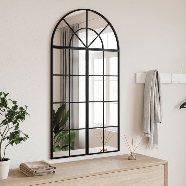 Schwarzer Wandspiegel Grozda 60x110cm (Bogen Eisen)