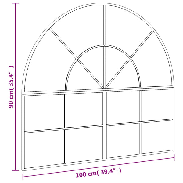 Schwarzer Wandspiegel Grozda 100x90cm (Bogeneisen)