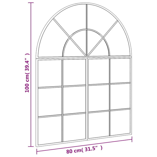 Schwarzer Wandspiegel Grozda 80x100cm (Bogeneisen)