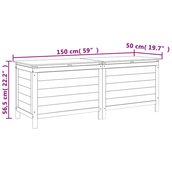Anthrazitfarbene Outdoor-Aufbewahrungsbox Cavieta 150x50x56,5cm (sechs)