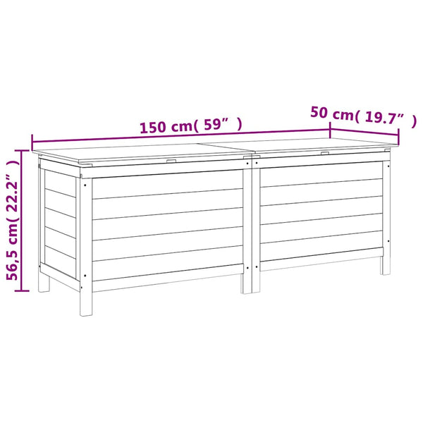Braune Outdoor-Aufbewahrungsbox Cavieta 150x50x56,5cm (Fichte)
