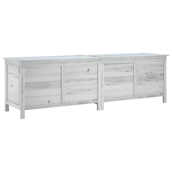 Weiße Outdoor-Aufbewahrungsbox Cavieta 198,5x50x56,5cm (Sechseck)