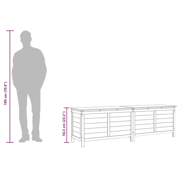 Weiße Outdoor-Aufbewahrungsbox Cavieta 198,5x50x56,5cm (Sechseck)