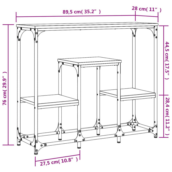 Schwarzer Konsolentisch Erland 89,5x28x76cm (Holz)